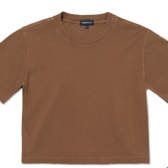 Women's Relaxed Crop Tee in Morning Roast - Picture 2 of 5